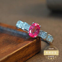 Sản Phẩm Mới Tự Nhiên Màu Hồng Topaz Nhẫn Giá Đỡ Nhẫn Bạc 925 Đá Quý Nhẫn Ánh Sáng Sang Trọng Lãng Mạn Cao Chìa Khóa Tay Trang Sức