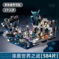 Sản phẩm mới tương thích với các khối xây dựng LEGO Minecraft, đồ chơi lắp ráp trẻ em Pitch Dark World Warorder