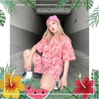 [Sản phẩm sẵn] BỘ THUN LOANG RẰN RI TÍM - HỒNG - SET ĐỒ ÁO THUN LOANG MIX QUẦN ĐÙI RẰN RI HOT