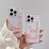 Sản phẩm Spot Khối xây dựng cát sáng tạo Gấu ren trượt Gói đầy đủ TPU dày chống rơi Vỏ iPhone Thích hợp cho Apple iPhone 16 pro Max 15pro 14plus 13 12 11