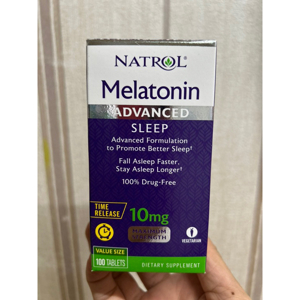 Sản phẩm Thảo mộc Natrol Melatonin 10mg hộp 60 viên - giúp ngủ sâu giấc