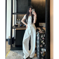 (SẴN) Quần Jean Trắng Trơn Ống Rộng Hack Dáng , Quần Jean Trắng Lưng Cao Đơn Giản QC LOẠI 1