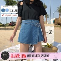 [SẴN] Quần shorts jean nữ giả váy lưng cao Ulzzang Quảng Châu QVJ28 💝