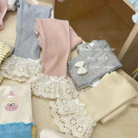 [SẴN] Quần Tất Lên Phối Ren Ống Loe Điệu Đà-Q07