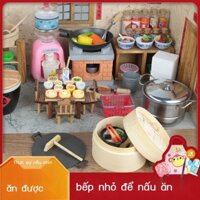 [SẴN-RẺ]  Bếp Mini Thật Nấu Bộ Đầy Đủ Nấu Nhỏ Đồ Dùng Nhà Bếp Phiên Bản Thật Internet Người Nổi Tiế