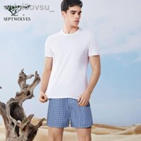 [SẴN-RẺ] ﹍✙Bộ đồ ngủ Septwolves nam cotton nguyên chất xuân hè 2023 mới ngắn tay mỏng dáng rộng quần áo mặc ở nhà