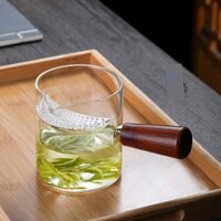 [SẴN-RẺ]  Công Bằng Cốc Thủy Tinh Tay Cầm Bằng Gỗ Chịu Nhiệt Độ Cao Trà Xanh Chia Trà Lọc Trà Tích