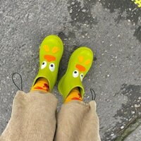 [SẴN-RẺ] Giày Đi Mưa Nữ Bơ Xanh Ủng Đi Mưa Dài Trung Ống Trưởng Thành Hoạt Hình Thời Trang Dễ Thương Cổ Ngắn Giày Đáy Dà