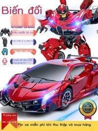 [SẴN-RẺ]  Trẻ Em Xe Cảnh Sát Điện Đồ Chơi Điều Khiển Từ Xa Biến Dạng Cậu Bé Xe Robot King Kong Lớn