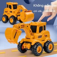 [SẴN-RẺ] [Xe kỹ thuật kéo lùi kiểu ép] bộ máy xúc chơi cát xe đồ chơi trẻ em loại đẩy chống rơi