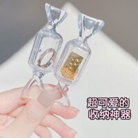 [Sẵn Sàng] 10 Hộp Bảo Quản Kẹo Trong Suốt Bông Tai Vòng Cổ Cô Gái Trái Tim Mini Di Động Hộp Trang Sức Hộp Bảo Quản Thuốc