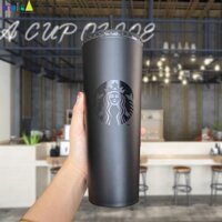 SẴN SÀNG 473/710ml Starbucks Hai Lớp Matte Rơm Màu Đen Cup Frosted Xách Tay công suất lớn không bị rò rỉ cà phê Cup -molisa