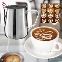 [Sẵn Sàng] Bình Hấp Bọt Bằng Thép Không Gỉ Vòng Hoa 350Ml Cho Máy Pha Espresso Máy Tạo Bọt Cà Phê Và Máy Pha Latte