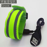 [Sẵn sàng] Đèn chạy ban đêm có thể sạc lại USB Vòng đeo tay phát sáng huỳnh quang Dây đeo cổ tay Nhấp nháy Dải phản quang Đèn led Tín hiệu Băng tay phát sáng