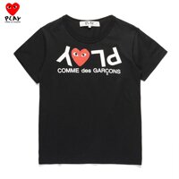 Sẵn Sàng Hàng Chính Hãng COMME DES Garsons CDG Chơi Áo Thun Cotton Nguyên Chất Tay Ngắn Hình Trái Tim Họa Tiết Chim Áo Thun Rộng Giản Dị