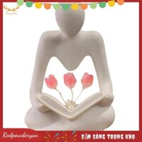 [Sẵn Sàng] Hình Trừu Tượng Tulip Đèn Ngủ Điêu Khắc Tượng Nhựa Kệ Sách Phòng Khách Bàn Cà Phê Đầu Giường Bền Dễ Sử Dụng
