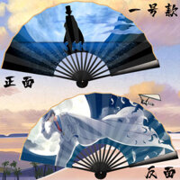 [Sẵn Sàng] Quạt Gấp Phantom Thief Kidd Thám Tử Lừng Danh Conan Hàng Hóa 33.3cm Vải Lụa Họa Tiết Tùy Chỉnh Hai Mặt Truyện Tranh Nhật Bản Kudo Shinichi Office W