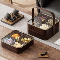 {Sẵn sàng trong kho} New Year Phong cách Trung Quốc Hộp kẹo hạt gỗ Lễ hội mùa xuân Trái cây sấy khô Hộp bảo quản trái cây sấy khô Hộp kẹo chống ẩm Hộp kẹo chia hộp lưu trữ chia hộp lưu trữ chống bụi