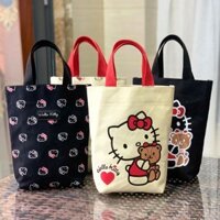 [Sẵn sàng] Túi xách vải hellokitty Túi đựng hộp cơm trưa tròn Túi đựng nồi Smoldering Túi cách nhiệt Vỏ xô làm việc Túi ô dù sinh viên Ký túc xá Công ty tại nhà