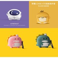 [Sẵn sàng] Vỏ bảo vệ tai nghe mềm hình rồng xanh hoạt hình Tương thích với tai nghe Huawei HONOR Choice X7E có móc