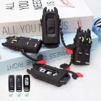 [Sẵn Sàng] Vỏ Chìa Khóa Ô Tô Cho Xe Honda Giorno PCX160 Forza350 Scoopy Silicone Màu Đen Hoạt Hình
