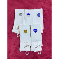 SẴN ,SET 10Đ VỚ,TẤT TRẮNG CỔ CAO HOẠ TIẾT HÌNH CHO CÁC BẠN TRẺ ,FREESIZE