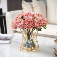 (Sẵn Set bình + hoa) Bình hoa lụa cao cấp trang trí phòng khách sang trọng, Chậu hoa giả để bàn, bình hoa giả đẹp