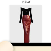 SẴN SET [blackswanworld] Áo Mặc Trong Khoét Lỗ Trễ Vai Phong Cách Hela Nàng Béo Nữ Váy Da