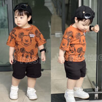 [Sẵn] Set Bộ Đồ Hè Bé Trai MICKEY MOUSE Nâu Cam Áo Cotton Quần Kaki 2 tuổi đến 6 tuổi (10-25kg) - KUMAKO
