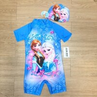 (sẵn) set bơi liền thân bé gái sz 10-16kg Elsa xanh đồ bơi trẻ em hoạt hình siêu xinh (xấu hoàn hàng) SUBIN KIDS