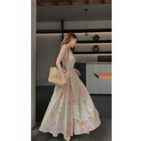 (SẴN SET L) SET ÁO YẾM CHÂN VÁY DÀI DÁNG XOÈ ULZZANG