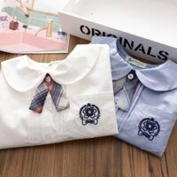 [SẴN, SHIP 24H] Áo sơ mi cho bé gái 6 tuổi (3 - 12 tuổi)  ☑️ áo dài tay size đại 25kg, 30kg, 35kg, 40kg, 45
