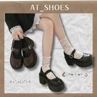 [SẴN + SHIP HỎA TỐC] Giày lolita 8CM mũi tròn basic da pu cao cấp hack dáng style hàn quốc cho nữ đi học đi tiệc đi chơi