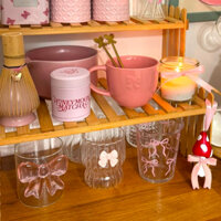 ✨Sẵn ship hoả tốc HCM✨Ly Cốc Thuỷ Tinh Nơ 🎀 dày chịu nhiệt