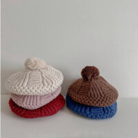 •SẴN SHIP• Mũ nồi len cục bông phong cách hàn quốc cho bé 💌