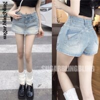 (Sẵn - ship ngay) QUẦN GIẢ VÁY JEAN KIỂU GIẢ 2 TÚI V19 | Sugarblingbling