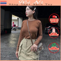 [Sẵn Shop] Áo Thun ôm Body Tay Dài Cổ Tròn Chuẩn Thái Lan