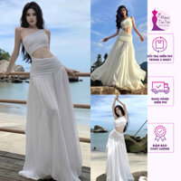 [Sẵn] Siêu Phẩm Đầm Váy Maxi Trễ Vai Lệch Eo Dáng Xoè Phong Cách Sành Điệu Phù Hợp Đi Biển Sống Ảo -MaxiTinTin
