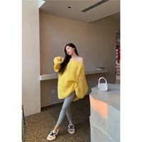 (SẴN TRẮNG, HỒNG) ÁO LEN CỔ TRÒN FORM RỘNG ULZZANG