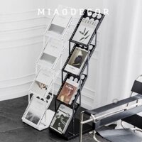 Sẵn Trắng Kệ Gấp Ziczac Đựng Tạp Chí , Kệ Trưng Bày Catalog , Giá Để Sách Vở Trưng Bày Bằng Sắt Khổ A4 Mẫu Mới