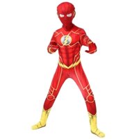 (Sẵn) Trang phục Bodysuit Hoá Trang The Flash Người Hùng Tia Chớp vải thun in 4D co giãn tốt cho trẻ em & người lớn