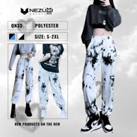 (Sẵn trắng) Quần jogger nỉ 2 unisex nam nữ màu loang tie dye sexy dance hiphop đường phố Hàn Quốc