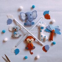 (SẴN)🦧🦥🌴🐘🦒 TREO NÔI CHO BÉ YÊU HANDMADE VẢI NỈ TONE TÍM ☂️