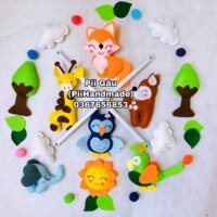 (SẴN) 🌳🦉🦊🐘🦒 TREO NÔI THÚ RỪNG CHO BÉ YÊU HANDMADE VẢI NỈ 003