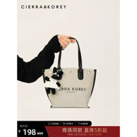SẴN_ Túi Cierra Korey kiểu vải canvas kèm móc treo thỏ đen đeo vai cầm tay