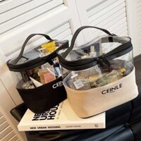 [Sẵn] Túi, Cốp đựng Mỹ Phẩm CEINLE bằng PVC trong suốt sức chứa lớn phong cách Thời Trang (SX4M)
