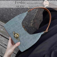 [SẴN] Túi kẹp nách Y2K Vivien Denim phối da size mini thời trang_túi xách nữ Denim