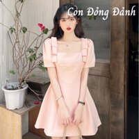 [SẴN] Váy Ngắn Tay Cổ Vuông Công Chúa - Đầm Màu Hồng Tiểu Thư VD071