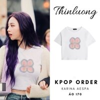 (Sẵn - video ) Áo thun trắng in hình giống Karina Aespa A1
