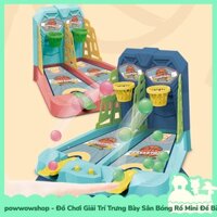 [Sẵn VN - Hỏa Tốc] Đồ Chơi Trưng Bày Giải Trí Sân Bật Ném Bóng Rổ Để Bàn Mini Nhỏ Gọn 2 Khu